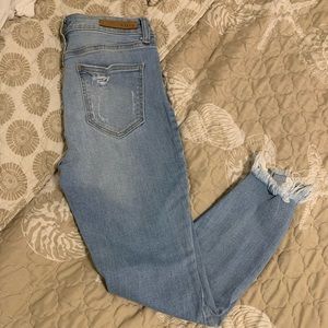 Ripped skinny jeans.